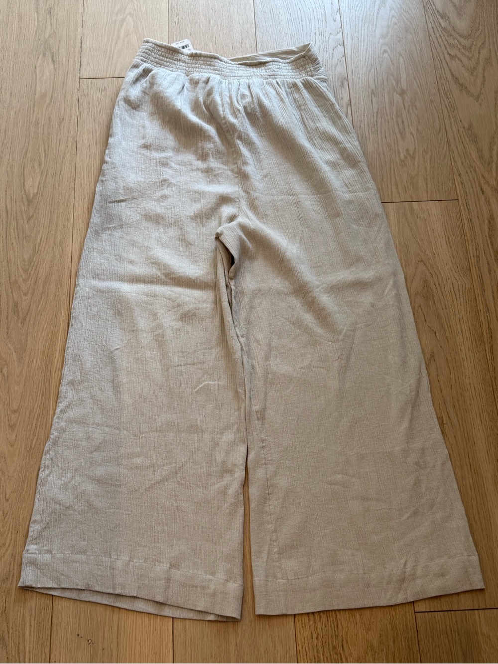 Free People Pack Me Up Trousers Linen Cotton Blend Wide Leg Boho Rare Bohemian - Picture 7 of 7